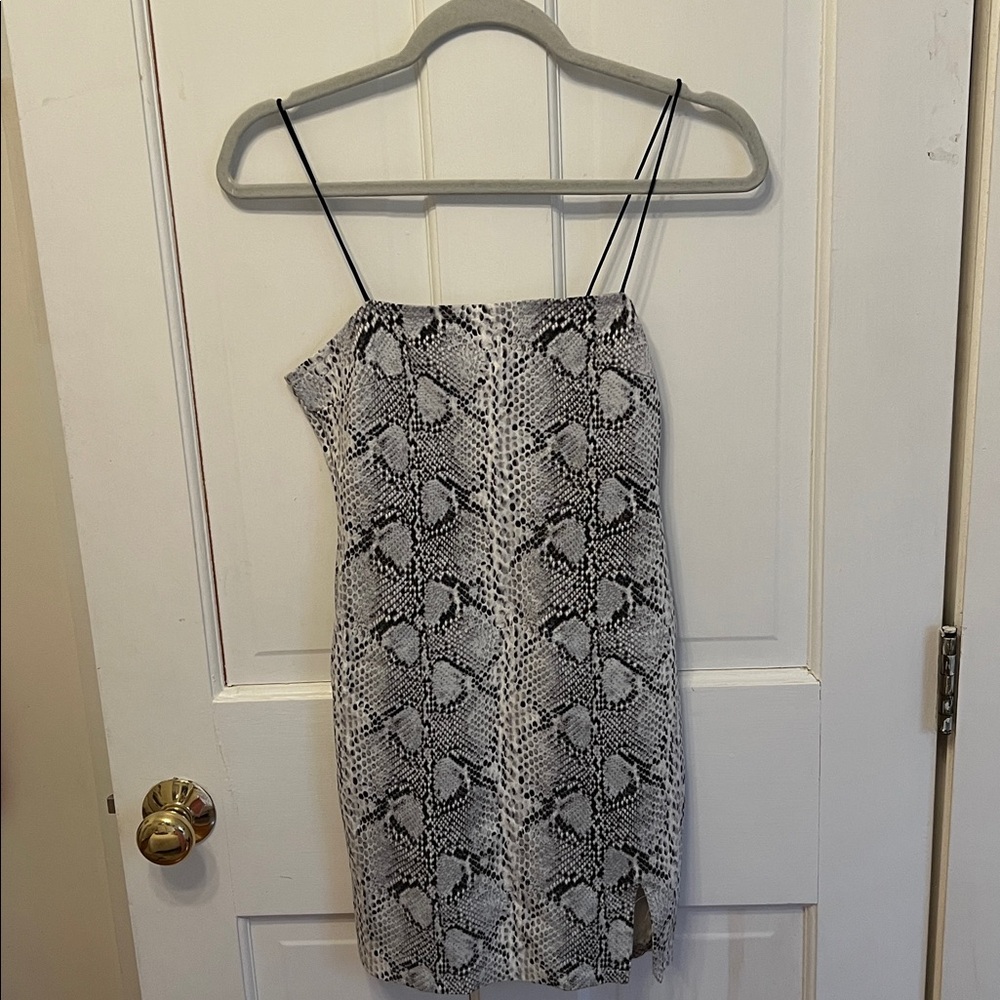 Snake Print Slip Dress